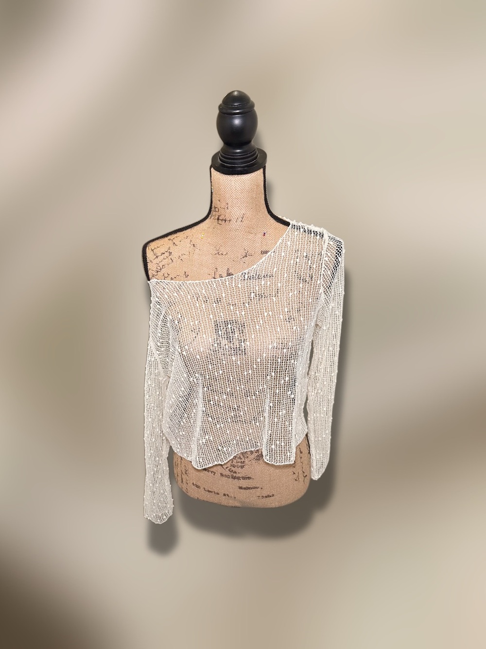 Dazy Open-Knit Sheer Top - Ivory